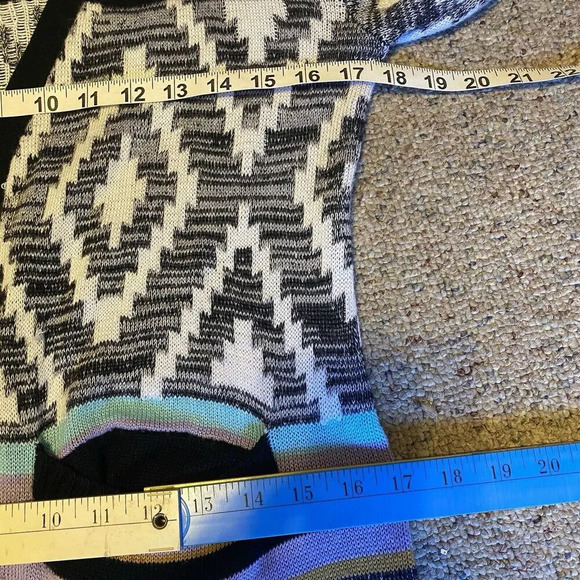 NOBO Southwestern Duster Cardigan Sweater Aztec Knit Artsy Women M Grunge Y2K - Picture 2 of 10